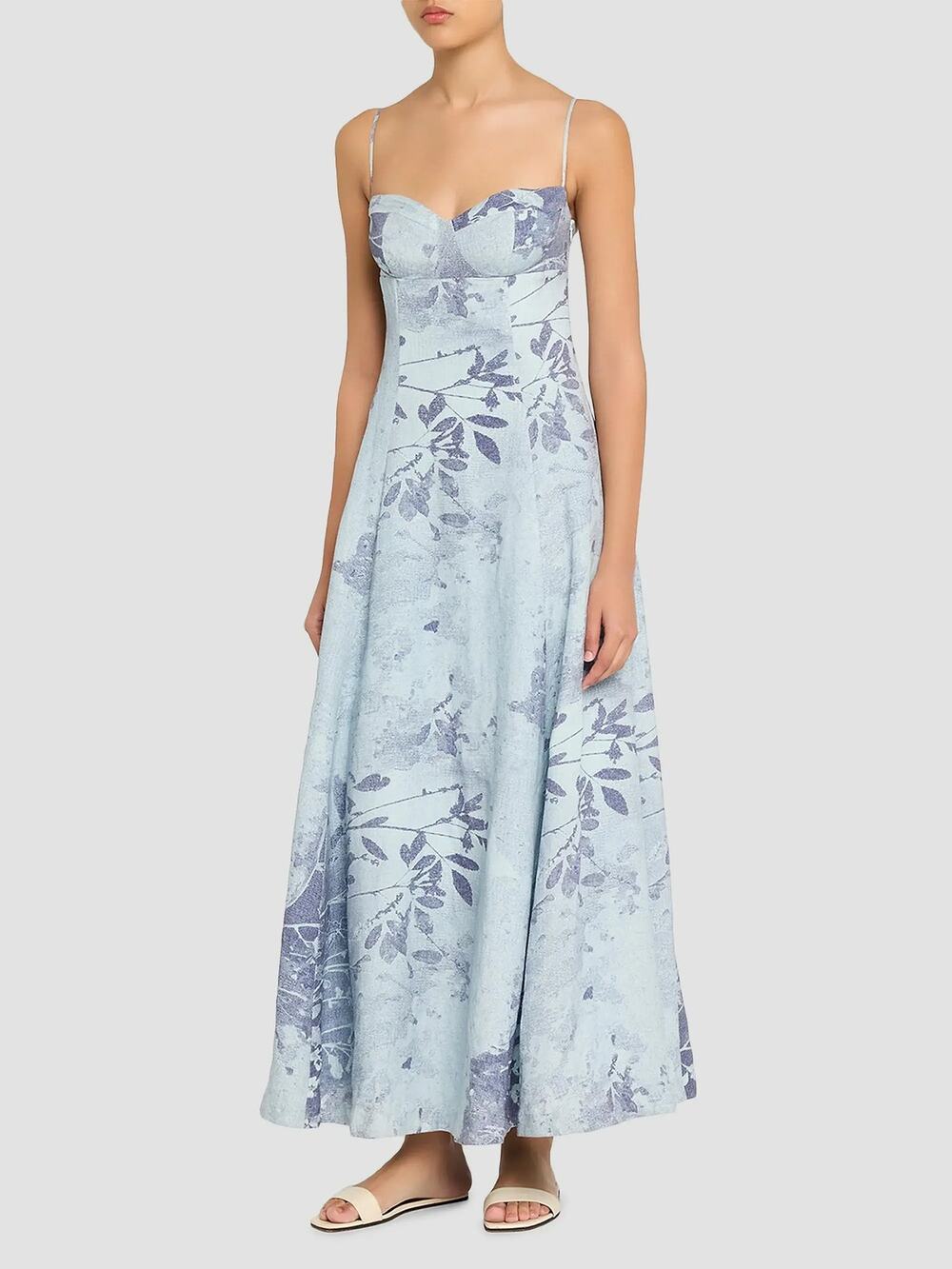 SIMKHAI Rudie Bustier Maxi Dress Sky Floral XS NWT $595